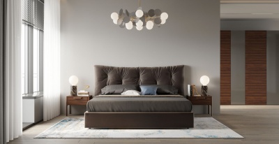 Кровать с решеткой Dominga, отделка ткань кат. 2 Velour 220-42 760856