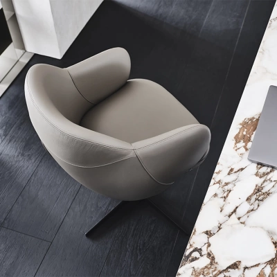 Обеденный стул Cattelan italia Bombe X 54021406GL07 - gfm11 goffrato titanio / pelle 669660