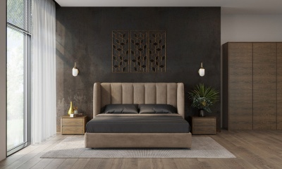 Кровать с решеткой Renata, отделка ткань Suede TL 005 кат 2 302643
